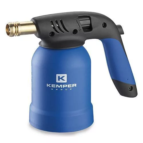 Forrasztólámpa, Kemper Tornado Piezo, kék, 24 x 10,5 x 19 cm, piezo gyújtás, 1,37 kW, folyamatos teljesítményszabályozás, szúrópatronos (190 g)