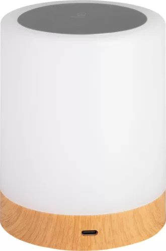 Asztali lámpa, Strend Pro, fehér, érintésvezérlés, fényerőszabályozás (3 mód), RGB, akkumulátoros, USB‑C töltés, akasztó kampóval
