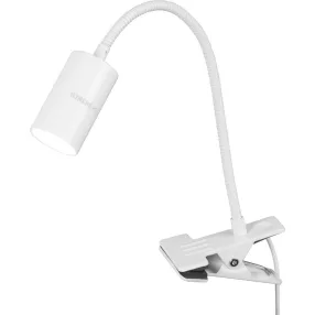   Asztali lámpa, Strend Pro, 41 cm, fehér, csíptethető, USB-C tápellátás, 2 W, 80 lm, 3000 K, IP20, alumínium, polikarbonát