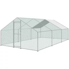   Tyúkól, Strend Pro Garden, 3 x 6 x 2 m, horganyzott acél, PVC bevonat, UV-álló ponyva, finom hálós, talajhoz rögzíthető, 1/3 fedés