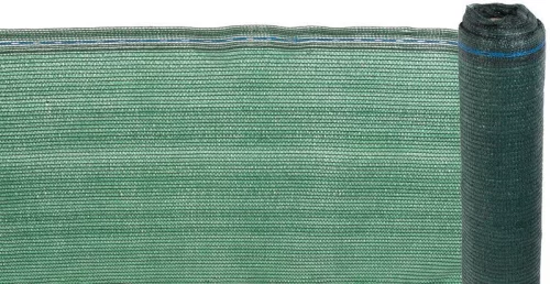 Árnyékoló háló medence fölé, kerítésre, Strend Pro Garden, 1,8 x 25 m, zöld, 85% árnyékolás, UV-stabilizált, HDPE, időjárásálló, 80 g/m2