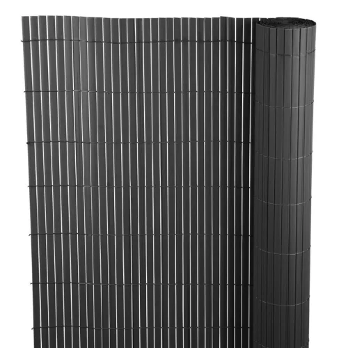 Lamellás kerítés, Strend Pro Garden Ence DF13, antracit, 90 cm x 3 m, PVC lamellák, 1300 g/m2, UV-álló, árnyékoló