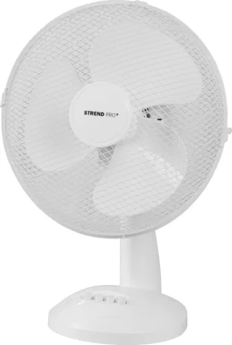 Asztali ventilátor, Strend Pro, fehér, 45 W, átmérő: 30 cm, 2 sebességfokozat, magasság: 48 cm