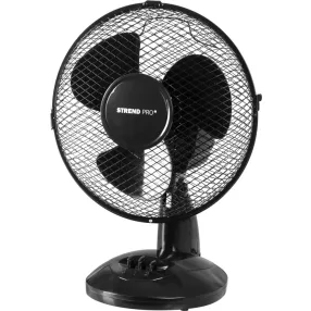   Asztali ventilátor, Strend Pro, fekete, 25 W, átmérő: 23 cm, 2 sebességfokozat, magasság: 37 cm