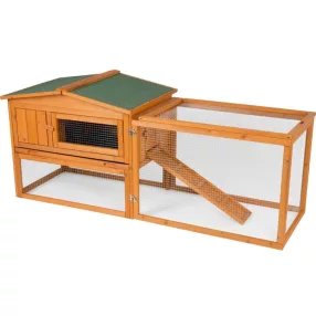   Nyúlketrec, Strend Pro Garden, 158 x 58 x 68 cm, fából készült, nyitható tetővel, kifutóval, rámpával, dróthálóval