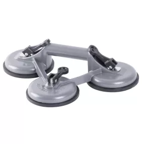   Tapadókorongos üvegtartó, Strend Pro CUP-785, szürke, átmérő: 12,7 cm, 3 tapadókorong, 100 kg teherbírás, alumínium, gumi