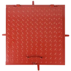   Fém aknafedlap, Strend Pro MC60, bordó, 600 x 600 mm, zárható, lemezvastagság: 3 mm, csúszásgátló felület, UV-álló, 150 kg teherbírás
