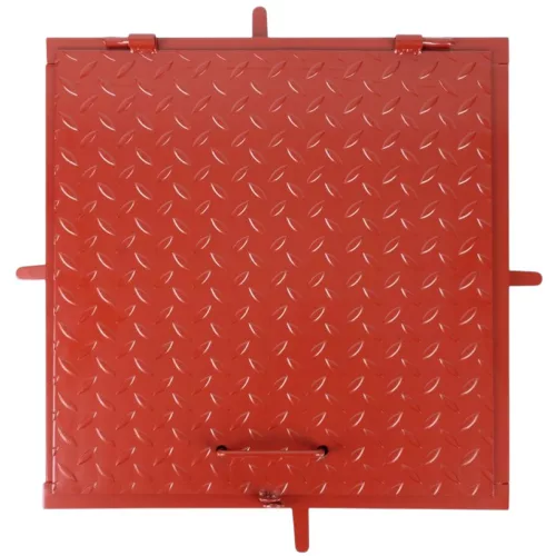 Fém aknafedlap, Strend Pro MC60, bordó, 600 x 600 mm, zárható, lemezvastagság: 3 mm, csúszásgátló felület, UV-álló, 150 kg teherbírás