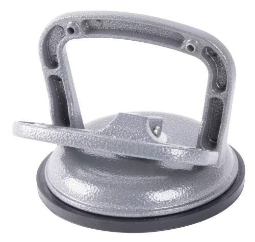 Tapadókorongos üvegtartó, Strend Pro CUP-785, szürke, átmérő: 12,7 cm, 1 tapadókorong, 80 kg teherbírás, alumínium, gumi