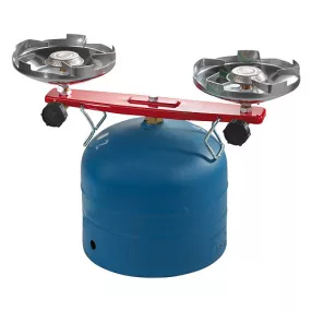   Gázfőző, Meva Picamp, ezüst, kétégős, 2,4 kW, 2 kg-os Propán-Bután palackhoz csatlakoztatható