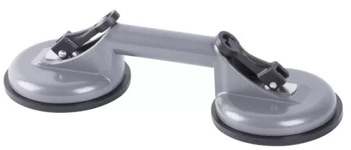 Tapadókorongos üvegtartó, Strend Pro CUP-785, szürke, átmérő: 12,7 cm, 2 tapadókorong, 80 kg teherbírás, alumínium, gumi