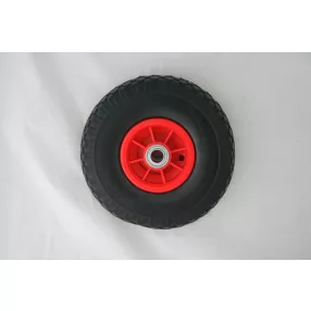   Talicska és kézikocsi kerék, Strend Pro HT2500, fekete/piros, PU 3.00/4, 25 cm átmérő, 7 cm széles, tengelyfurat: 20 mm, műanyag felni