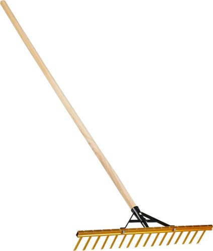 Kerti gereblye, Strend Pro Garden, 15 fogú, alumínium fej, fa nyél, 62 cm munkaszélesség, 150 cm nyél