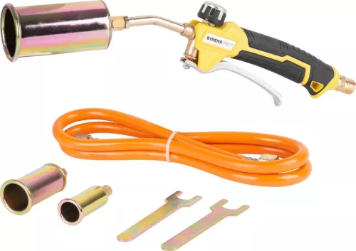 Gázperzselő, Strend Pro H55A X305, 3 db fúvóka, 30–40–50 mm, 1,5 m tömlővel, Propán-Bután gázhoz (LPG), G3/8 menet