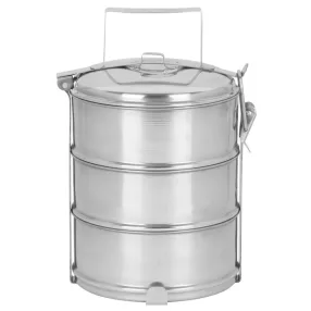   Tárolódoboz szett, MagicHome SS682, ezüst, 3 db, 3600 ml (3 x 1200 ml), 168 x 265 mm, kerek, rozsdamentes acél, hőtartó