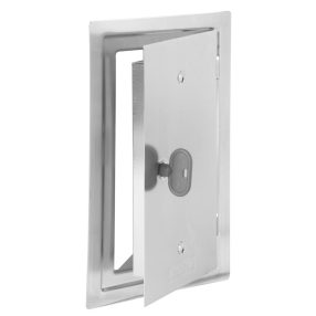   Kéményajtó, Anko C2.3G, 13 x 26 cm, rozsdamentes acél, ellenőrző, mágneszáras, téglalap, beltéri/kültéri