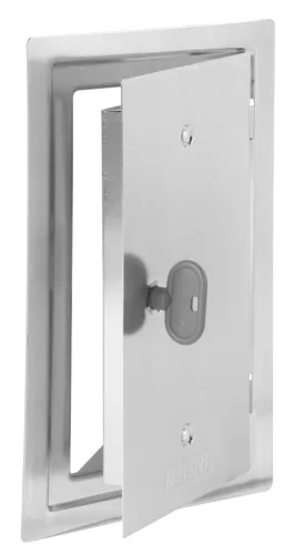Kéményajtó, Anko C2.3G, 13 x 26 cm, rozsdamentes acél, ellenőrző, mágneszáras, téglalap, beltéri/kültéri