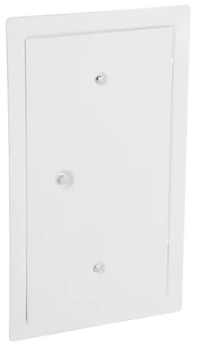 Kéményajtó, Anko C2.3W, 13 x 26 cm, fehér, rozsdamentes acél, mágneszáras, beltéri/kültéri, ellenőrző