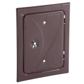   Kéményajtó, Anko C2.1B, 12 x 18 cm, barna, rozsdamentes acél, ellenőrző, tolómágneses záródás, négyszögletes, beltéri/kültéri