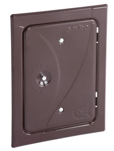 Kéményajtó, Anko C2.1B, 12 x 18 cm, barna, rozsdamentes acél, ellenőrző, tolómágneses záródás, négyszögletes, beltéri/kültéri