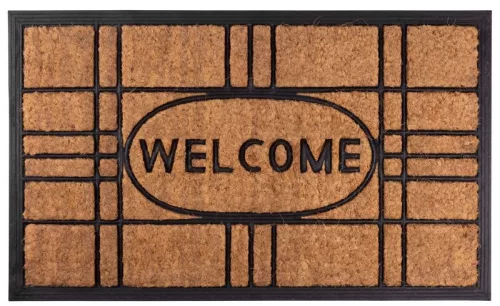 MagicHome RBC 196 lábtörlő - Welcome, 45 x 75 cm, barna