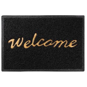 MagicHome PVC lábtörlő - Welcome, 40 x 60 cm, fekete
