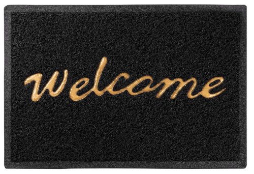 MagicHome PVC lábtörlő - Welcome, 40 x 60 cm, fekete