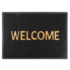 MagicHome PVC lábtörlő - Welcome, 50 x 70 cm, fekete
