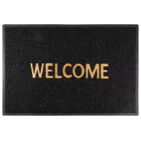 MagicHome PVC lábtörlő - Welcome, 60 x 90 cm, fekete