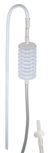 Átfejtő pumpa, Ferrari 16300, kézi, tömlő: 130 + 80 cm, átmérő: 16 mm, szeleptű: 7 cm, harmonikával és zárószeleppel, borhoz és más folyadékokhoz