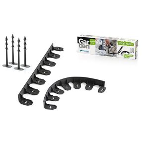   Gyepszegély, Prosperplast Garden Border 0645, fekete, 480 cm, 45 mm magas, hajlékony és formázható, 24 rögzítőtüskével