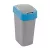 Szemeteskuka, Curver Flip Bin, 50 l, ezüstszürke/kék, kézi nyitású, csuklós fedelű, műanyag, praktikus