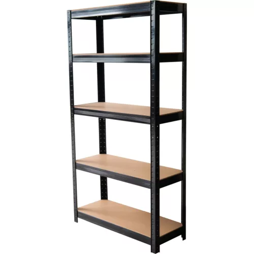 Műhelypolc, Strend Pro Racks, antracit, 180 x 90 x 40 cm, 5 polcos, acél, MDF polclapok, állítható polcmagasság