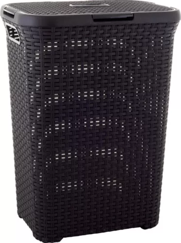 Curver® NATURAL STYLE szennyestartó kosár - sötétbarna, 60 literes