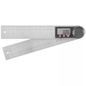   Szögmérő vonalzóval, Strend Pro, ezüst, 20 cm, rozsdamentes acél, digitális kijelzős