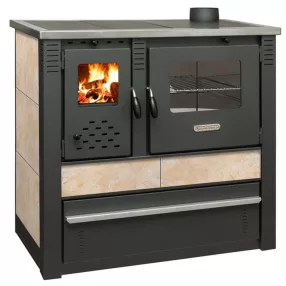   Strend Pro PANONIA fatüzelésű sparhelt, bézs, sütővel, 10,54 kW, 51 × 90 × 85 cm, jobb oldali füstcső kimenet, átmérő: 120 mm