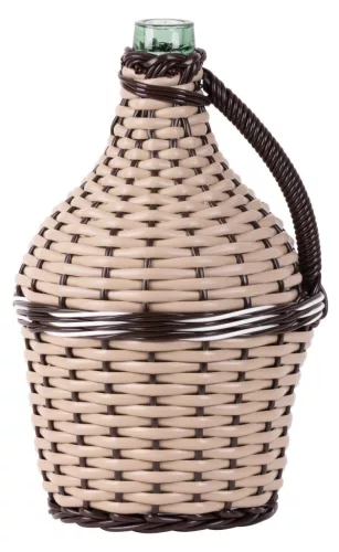 Demizson, Strend Pro Garden Cada Wilo, 5 l, bézs, üveg, műanyag fonat, egy fogantyú, borhoz és pálinkához