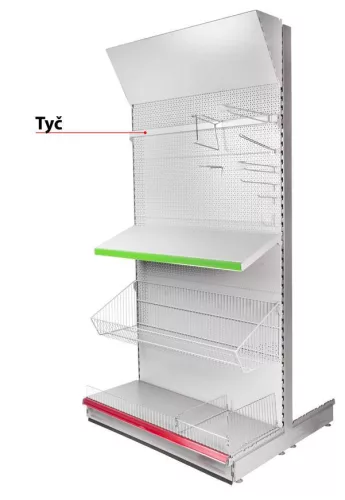 Rendszerező szerszámtartó rúd, Strend Pro, Racks H20, ezüst, 95 x 2 x 3 x 0,2 cm, nehéz szerszámokhoz, polcra vagy felső csapokra helyezhető