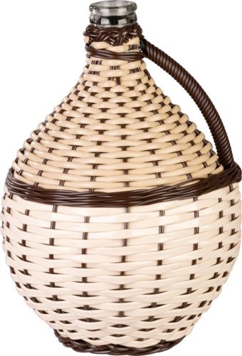 Demizson, Strend Pro Garden Cada Wilo, 10 l, krémszínű, üveg, műanyag fonat, egy fogantyú, borhoz és pálinkához