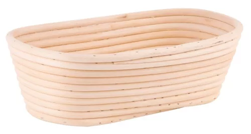 Kelesztőkosár, MagicHome, kenyér kelesztéséhez, ovális, maximum 0,65 kg, 28 x 14 x 8 cm, rattan, otthoni pékséghez