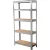 Műhelypolc, Strend Pro Racks, ezüst, 150 x 70 x 30 cm, 5 polcos, acél, MDF polclapok, állítható polcmagasság