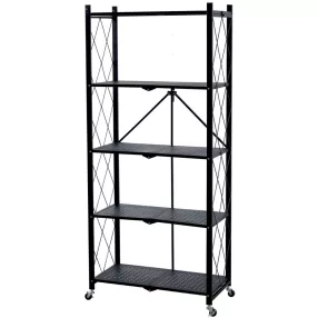   MagicHome 5 polcos összecsukható és mozgatható fém műhelypolc, 163 x 72 x 34 cm, teherbírás: 50 kg/polc