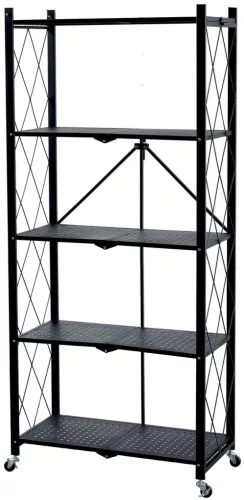 MagicHome 5 polcos összecsukható és mozgatható fém műhelypolc, 163 x 72 x 34 cm, teherbírás: 50 kg/polc