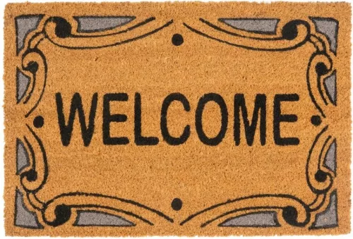 Lábtörlő, MagicHome, vízszintes Welcome felirat, 40 x 60 cm, kókuszrost felület, PVC hátlap, bejárati ajtóhoz