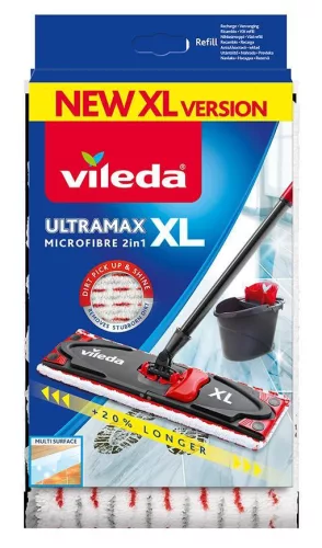 Felmosóhuzat, Vileda Ultramax XL, mikroszálas, tartalék, 20%-kal nagyobb felület