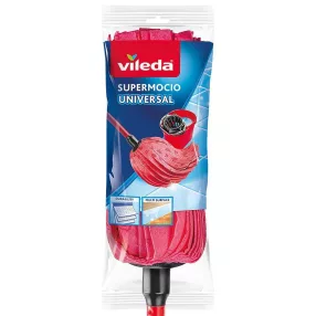   Felmosó, Vileda SuperMocio Universal, univerzális, szuper nedvszívó, minden padlótípushoz, mosógépben mosható 60°C-ig, levehető fej, masszív nyél