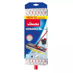   Felmosó, Vileda Ultramax XL Microfibre, teleszkópos nyél 140 cm, fej 43 × 13 cm, mikroszálas 2 az 1-ben, minden kemény padlóra, 60 °C-ig mosható
