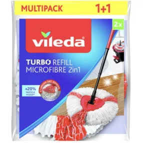   Felmosó, Vileda, Turbo 2 az 1-ben, 2 db, tartalék fej, 1+1 gratis csomag, Vileda Turbo mopokhoz