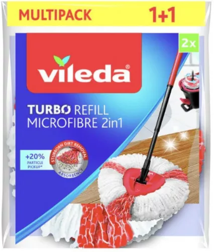Felmosó, Vileda, Turbo 2 az 1-ben, 2 db, tartalék fej, 1+1 gratis csomag, Vileda Turbo mopokhoz