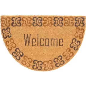   Lábtörlő, MagicHome, vízszintes Welcome felirat, 40 x 60 cm, félkör alakú, kókuszrost felület, PVC hátlap, bejárati ajtóhoz